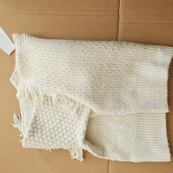 Treasure & Bond Mixed Stitch Fringe Chunky Sweater 1X Ivory Dove New - Picture 15 of 15